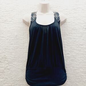 Tank Top Cami Black Goth Siren Fairygoth Mob Wife Indie Sleaze Alt Girl Size L